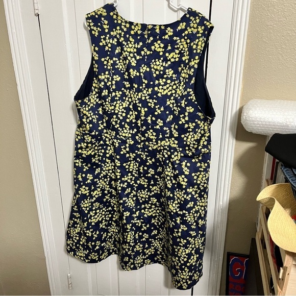 Draper James Love Circle Swing Dress Cherry Blossom Blue Yellow Plus Size 22 B - Picture 9 of 13